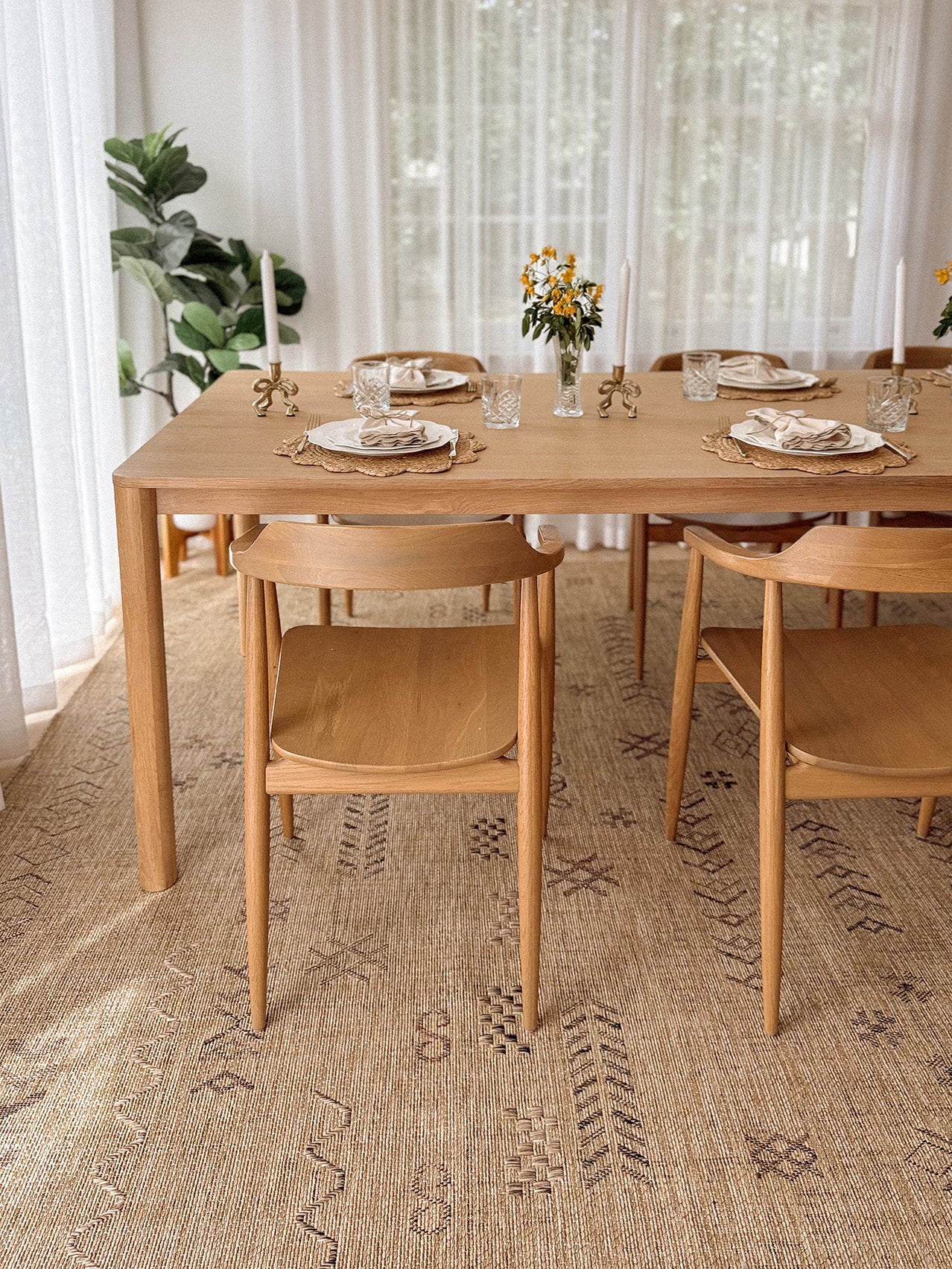 Loom Sand Beige and Stone Tribal Pattern Indoor Outdoor Rug