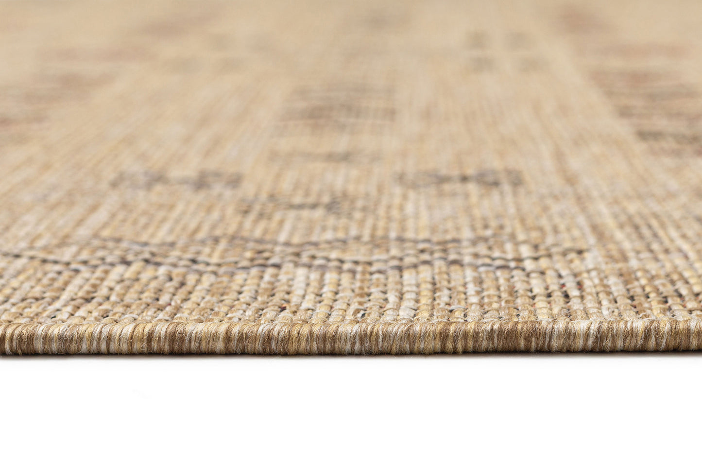 Loom Sand Beige and Stone Tribal Pattern Indoor Outdoor Rug