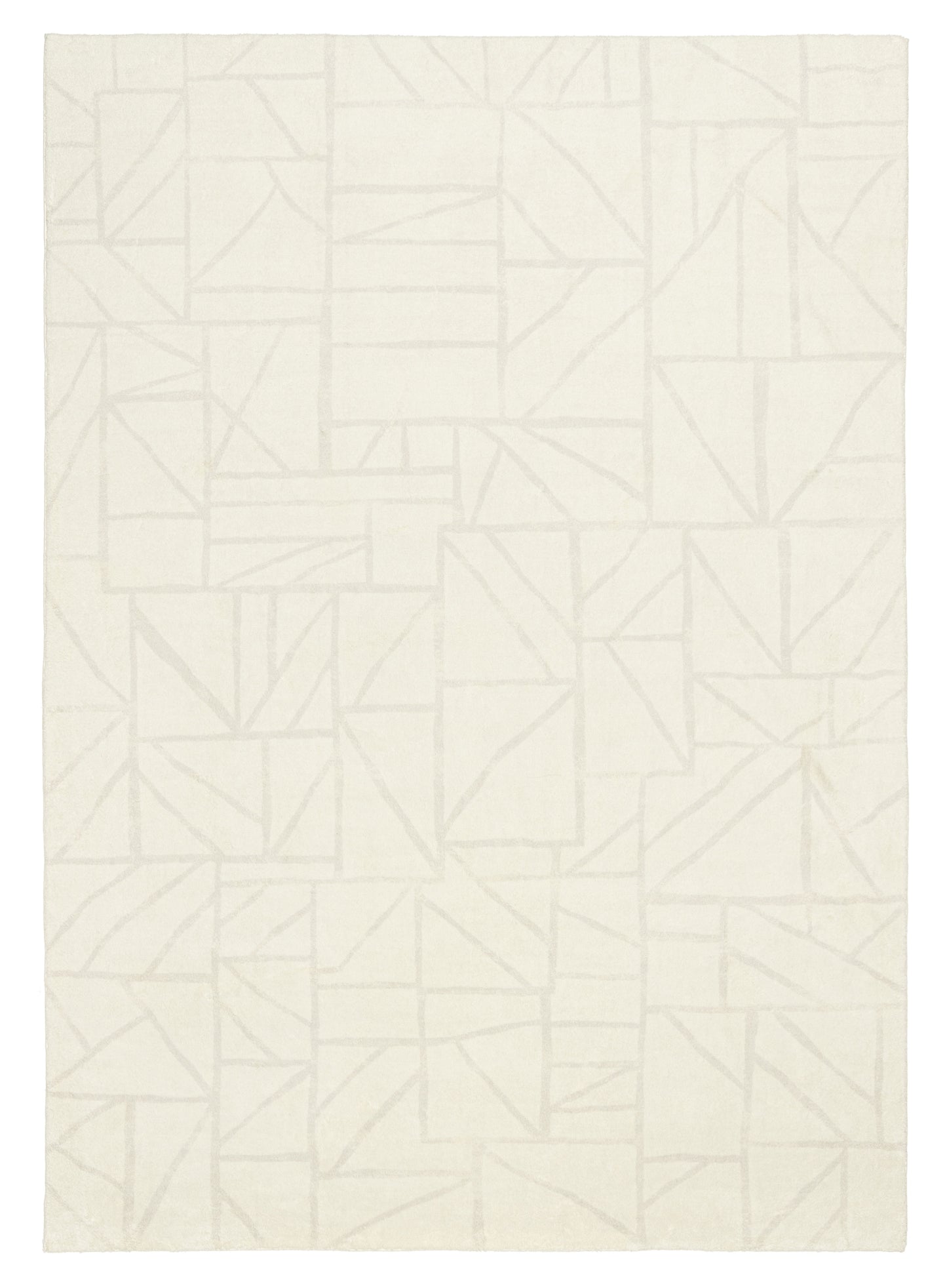 Luca Grey Cream Geometric Washable Rug