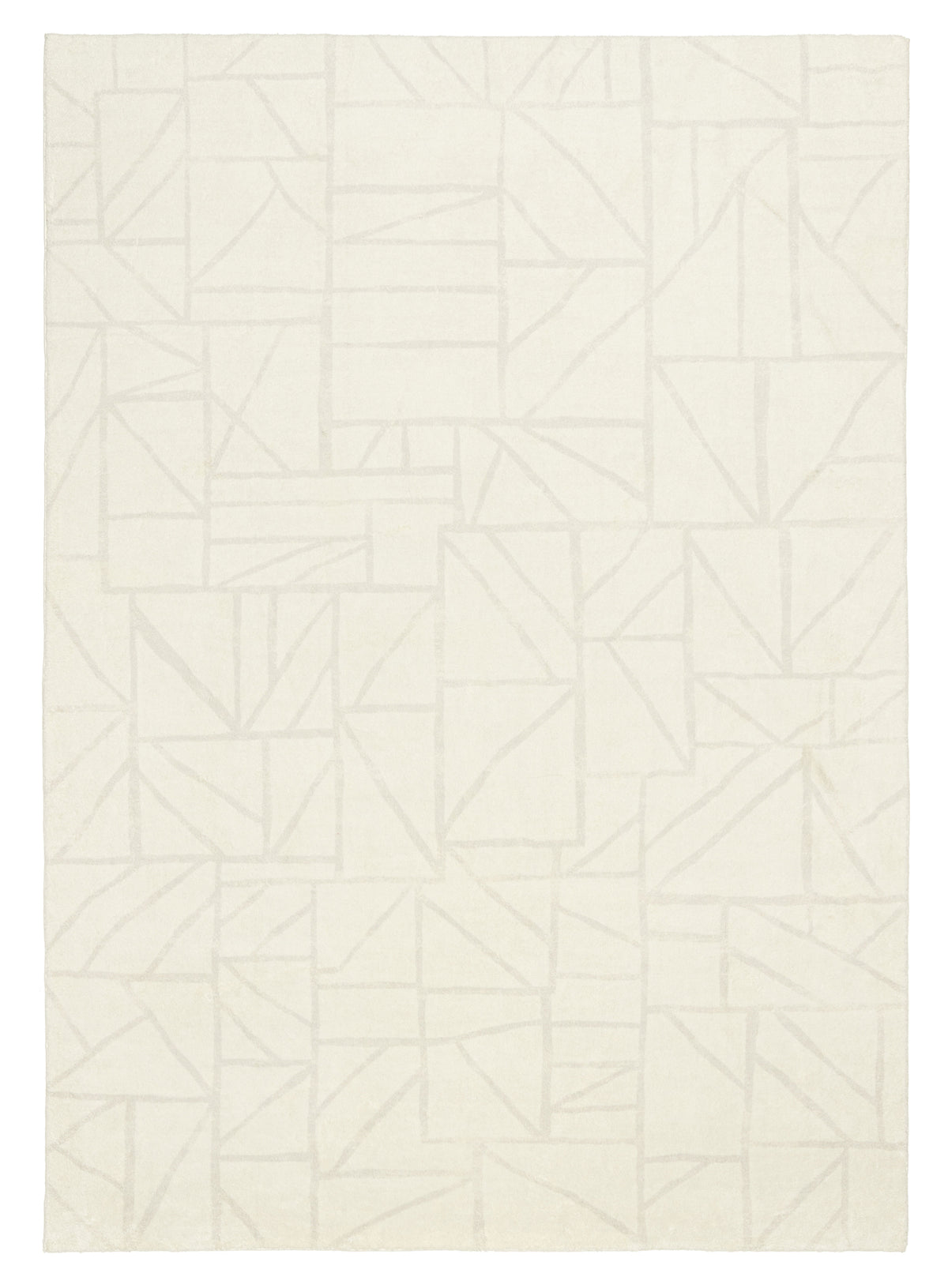 Luca Grey Cream Geometric Washable Rug