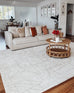 Luca Grey Cream Geometric Washable Rug