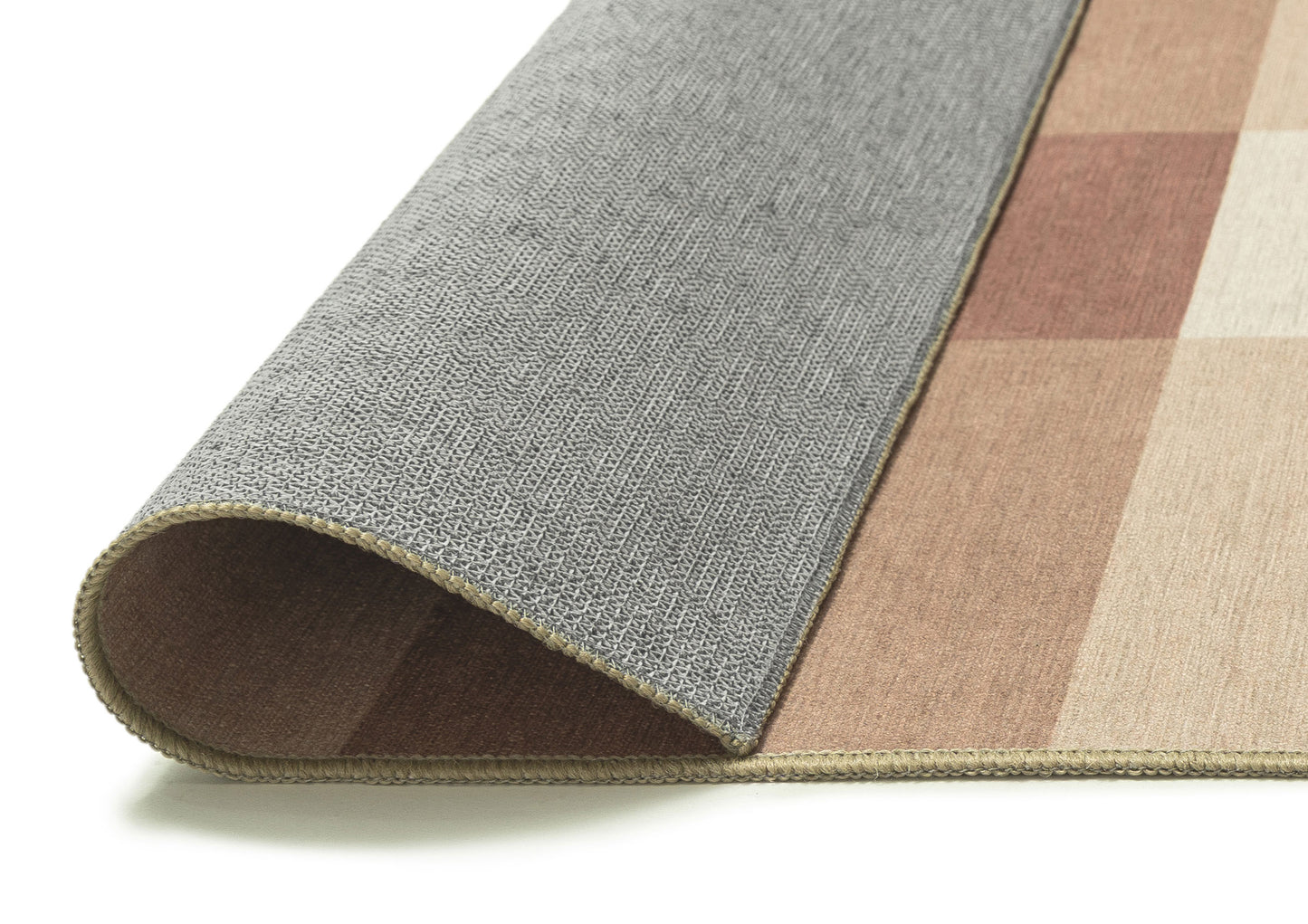 Lucca Beige Ivory and Terracotta Checkered Indoor Outdoor Rug
