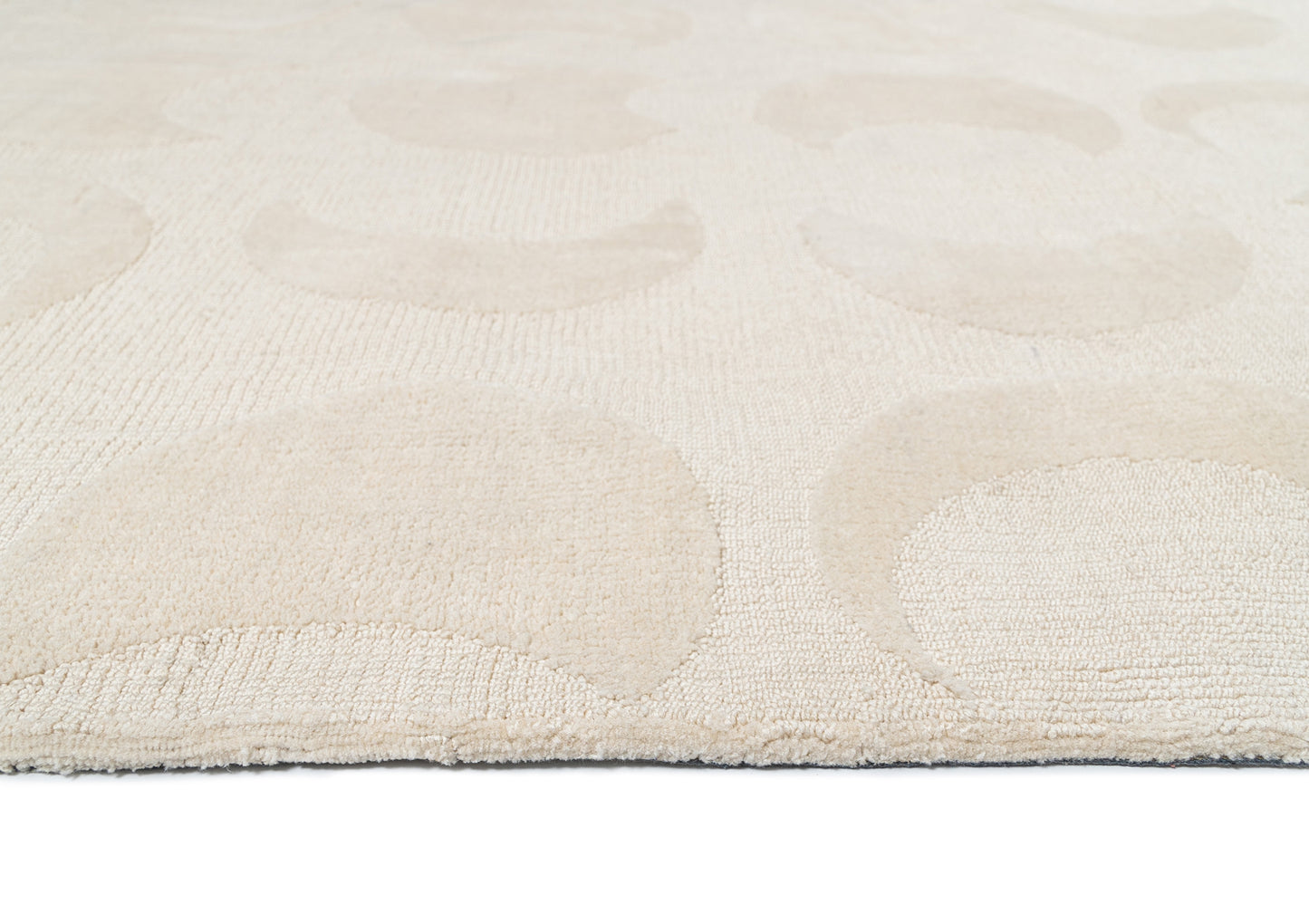 Lucy Beige Cream Half-Moon Pattern Rug