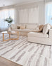 Luiza Ivory and Beige Abstract Striped Rug