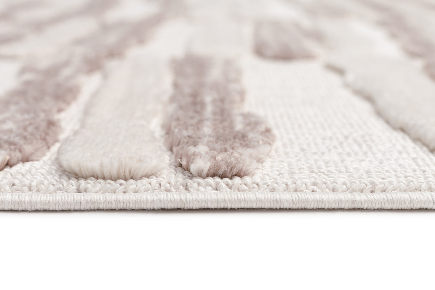 Luiza Ivory and Beige Abstract Striped Rug