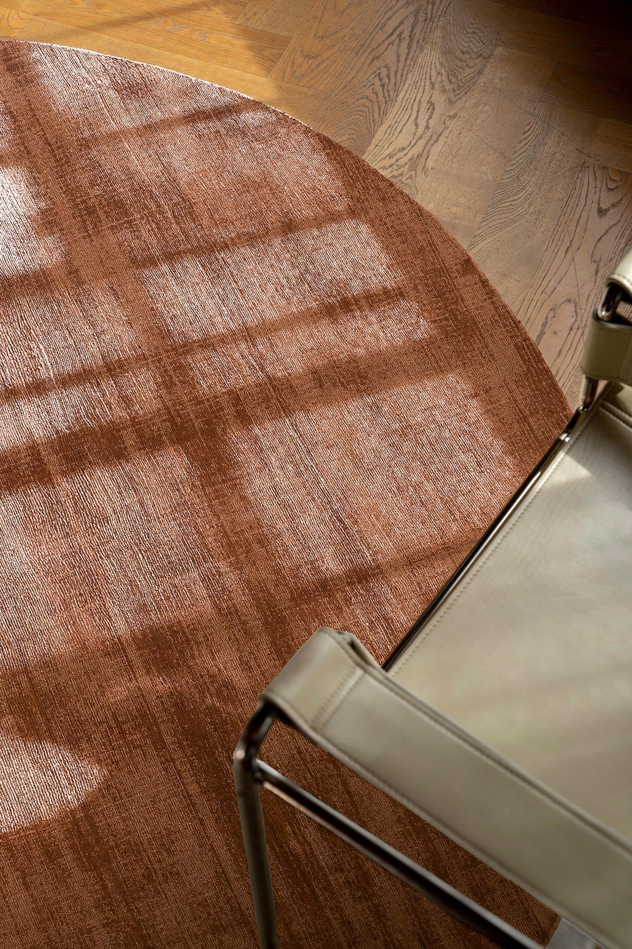 Lupe Terracotta Handwoven Round Rug