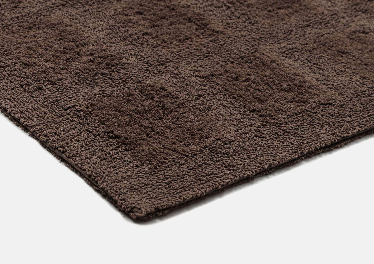 Lyndrea Cocoa Brown Grid Cotton Bath Mat