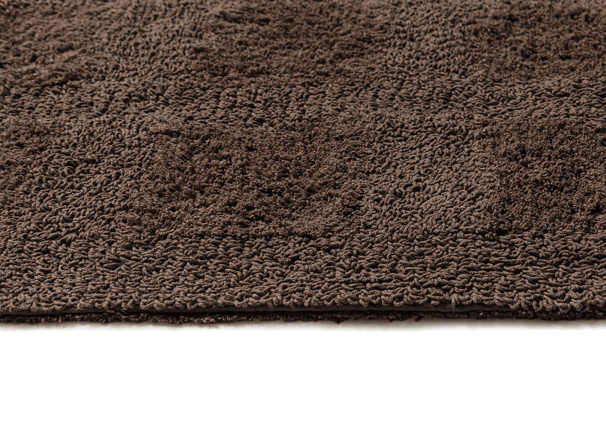 Lyndrea Cocoa Brown Grid Cotton Bath Mat