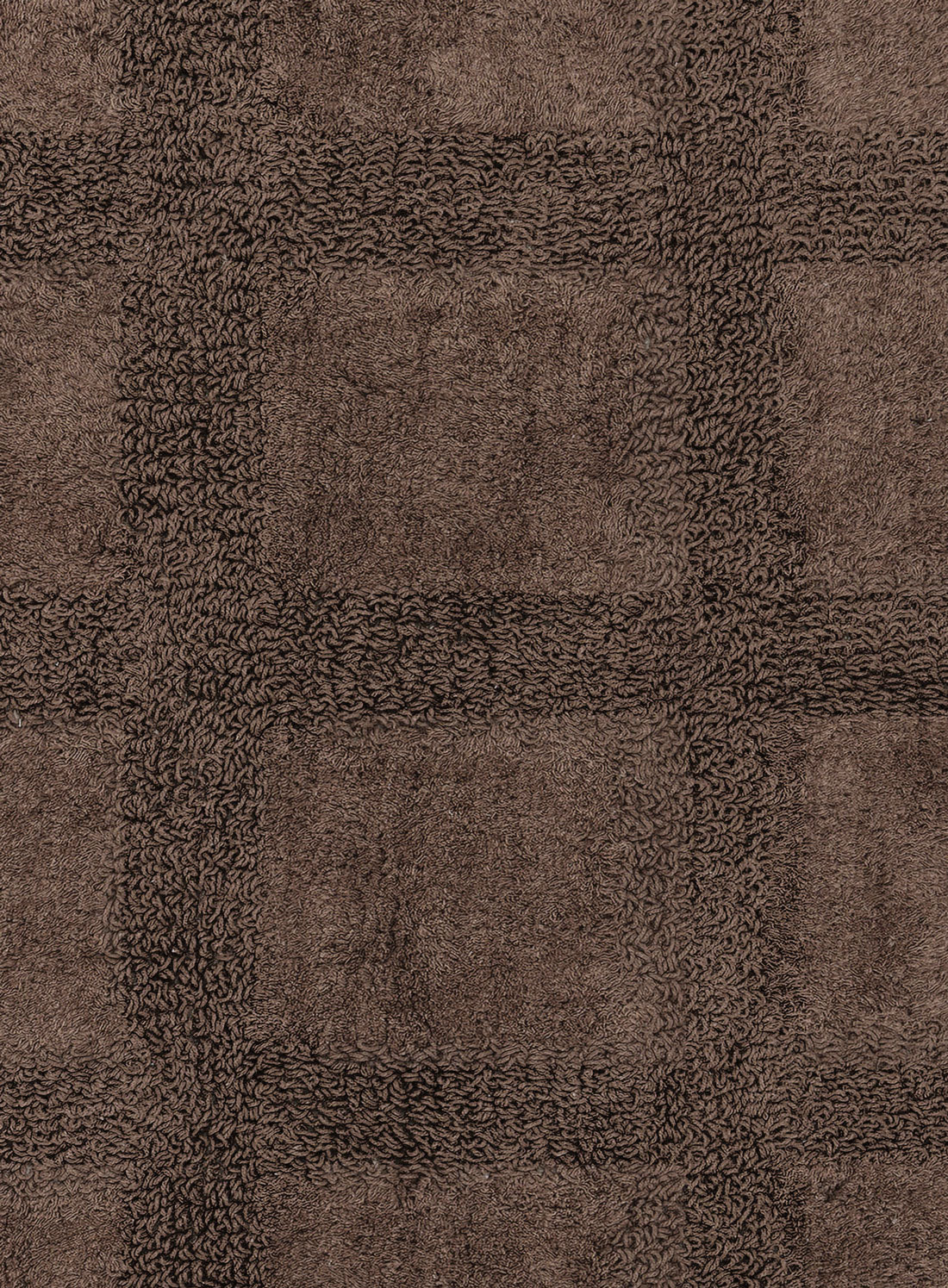Lyndrea Cocoa Brown Grid Cotton Bath Mat