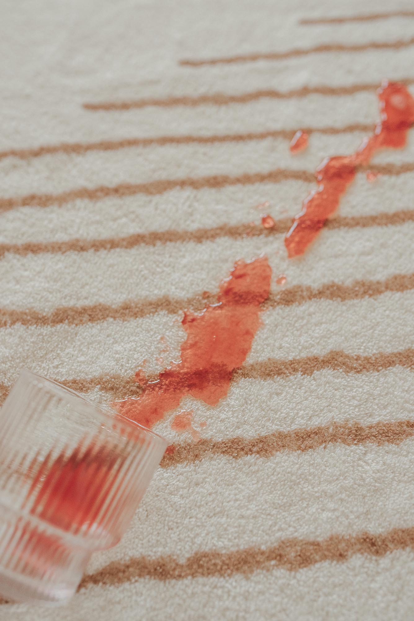 Lyra Ivory and Brown Diamond Stripe Washable Rug