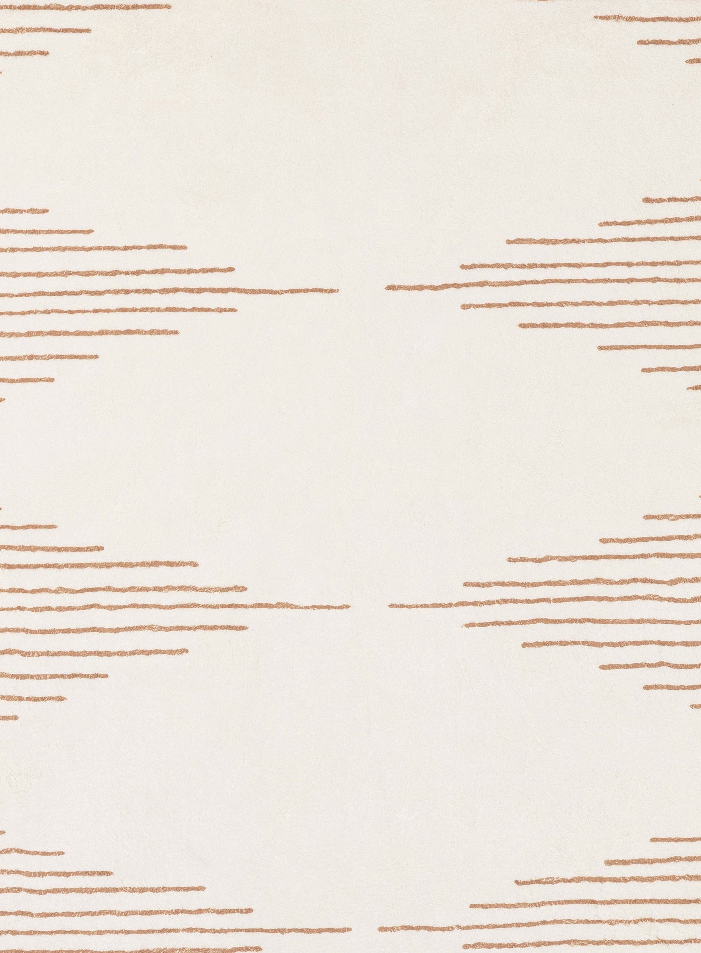 Lyra Ivory and Brown Diamond Stripe Washable Round Rug