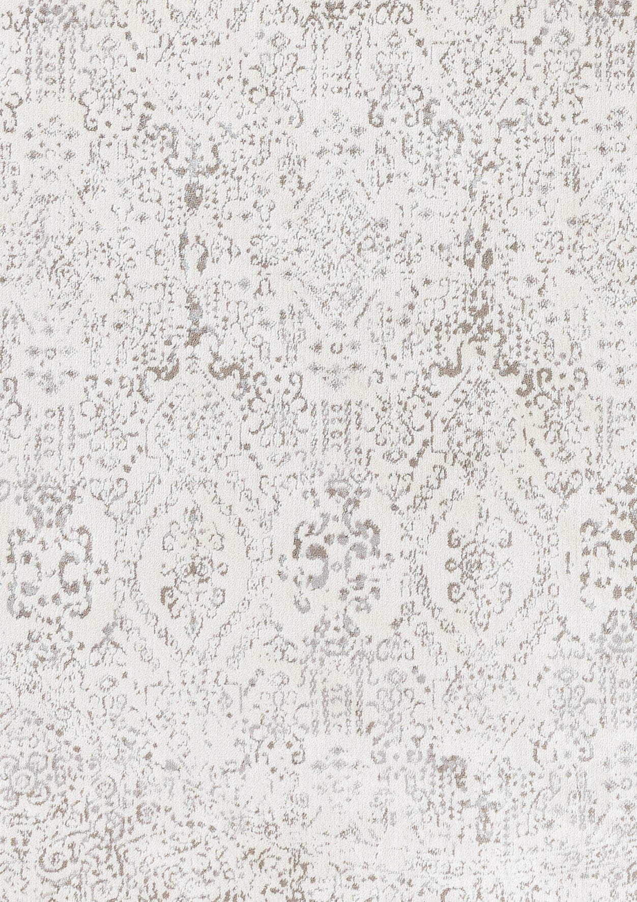 Madison Ivory And Grey Traditional Distressed Round Rug