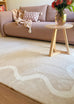 Mahali Beige Ivory Wiggle Bordered Washable Rug