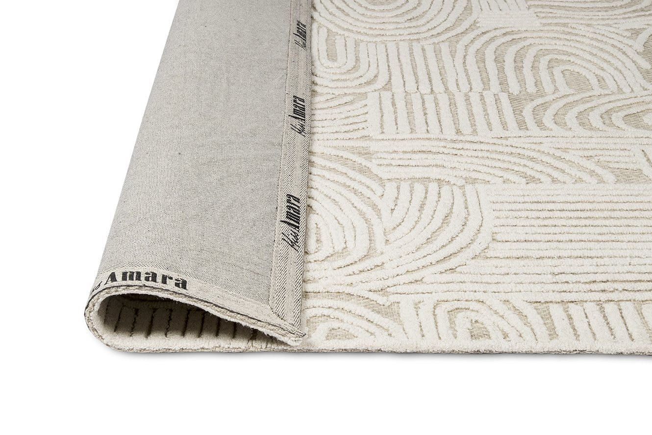 Maisie Cream and Ivory Textured Tribal Rug