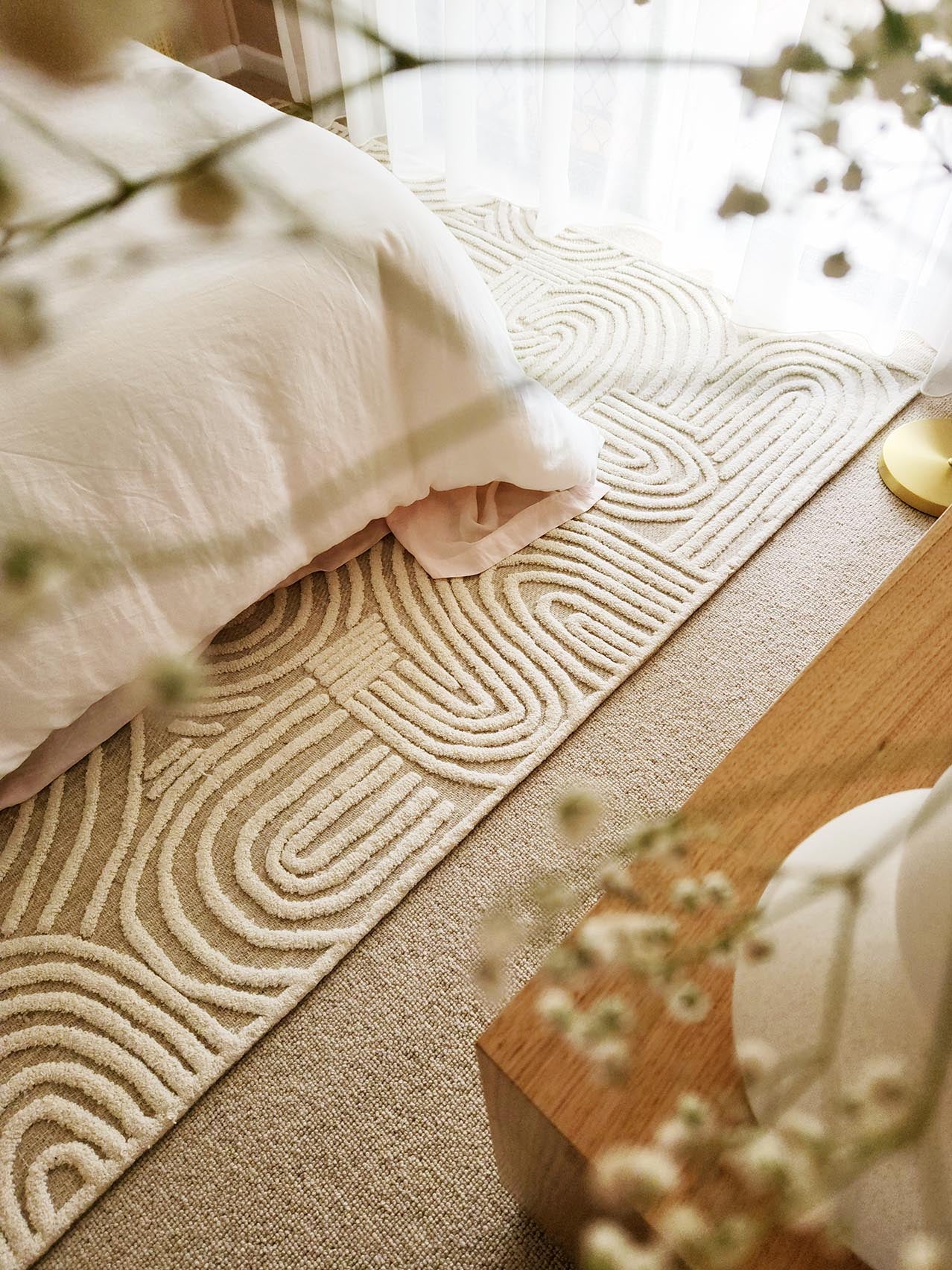Maisie Cream and Ivory Textured Tribal Rug