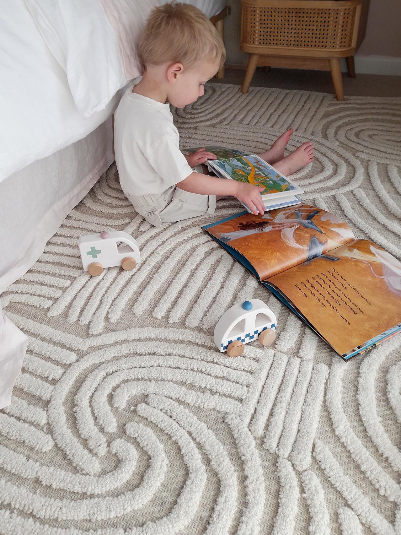 Maisie Cream and Ivory Textured Tribal Rug