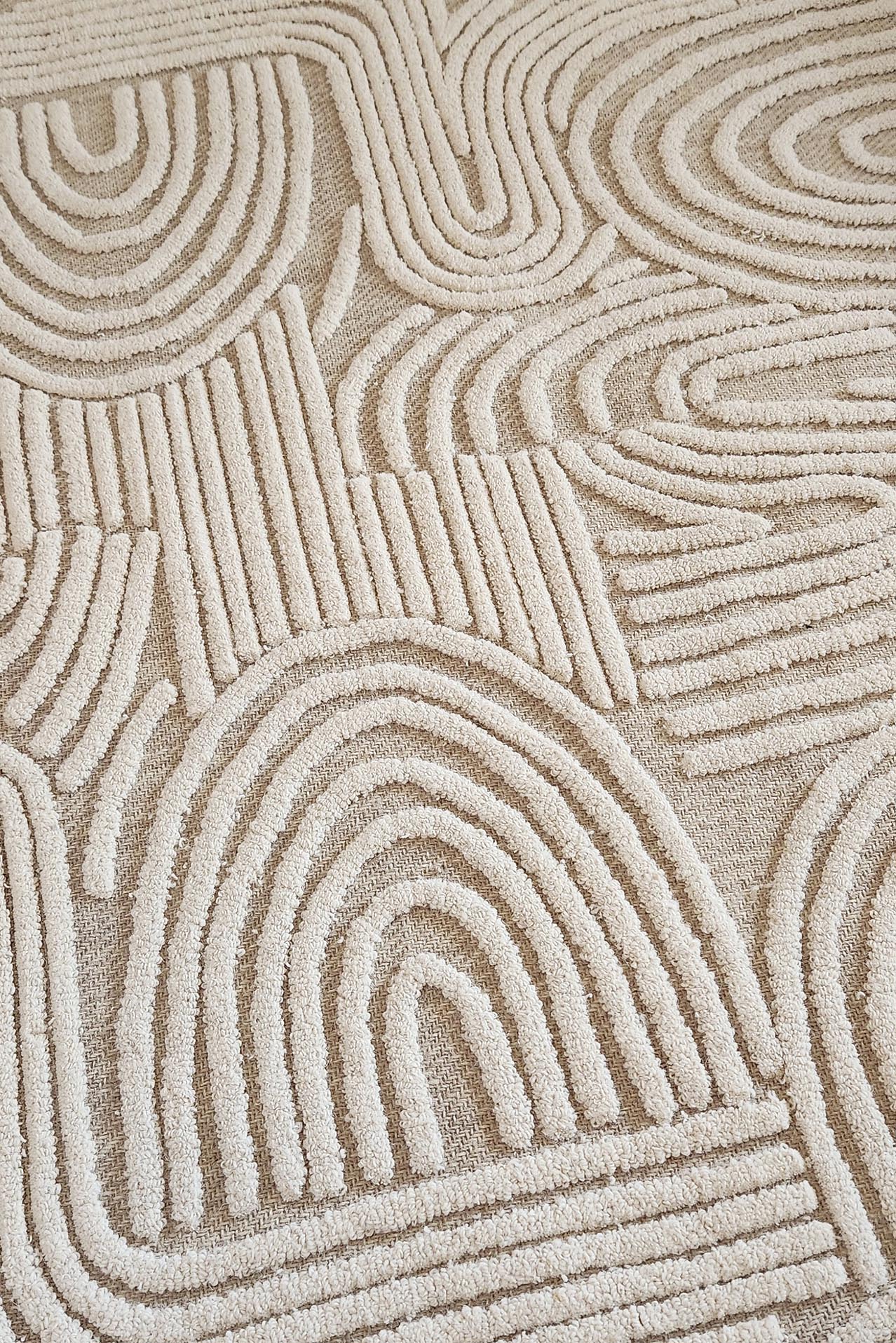 Maisie Cream and Ivory Textured Tribal Rug