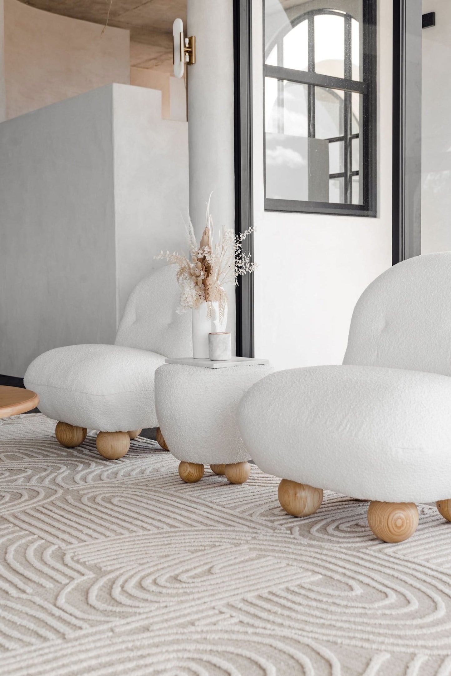 Maisie Cream and Ivory Textured Tribal Rug