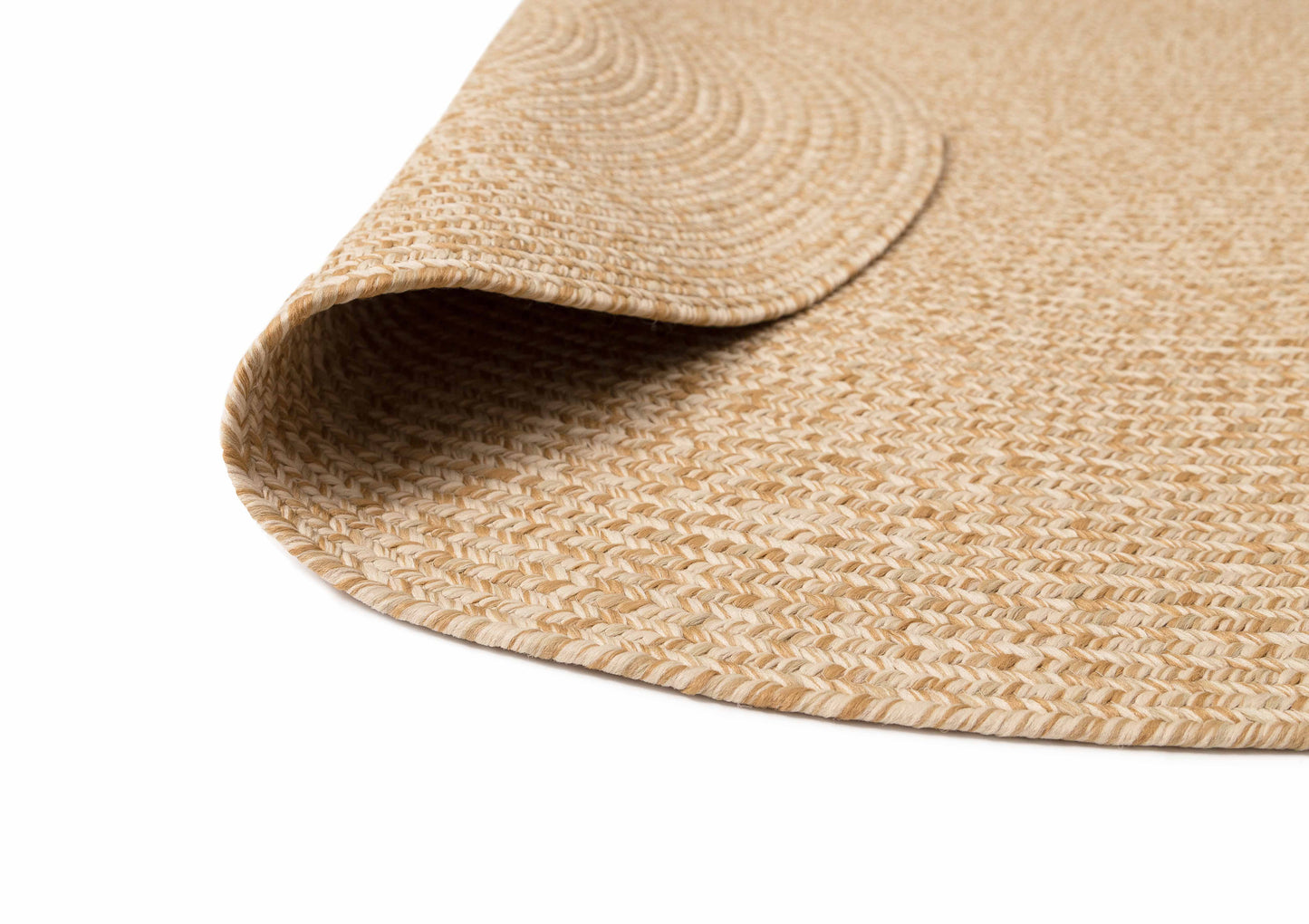 Malia Beige Braided Flatweave Indoor Outdoor Oval Rug