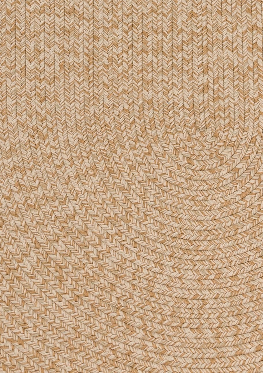 Malia Beige Braided Flatweave Indoor Outdoor Oval Rug