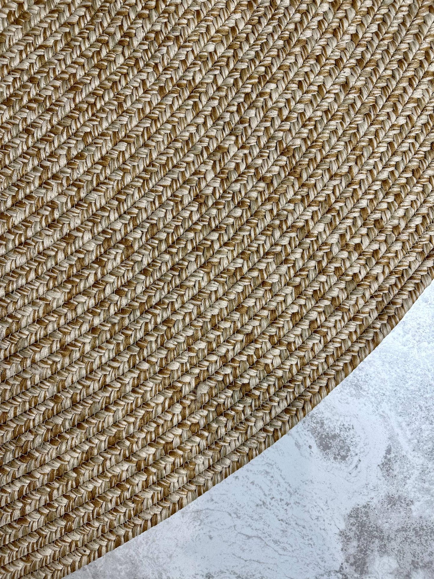 Malia Beige Braided Flatweave Indoor Outdoor Round Rug