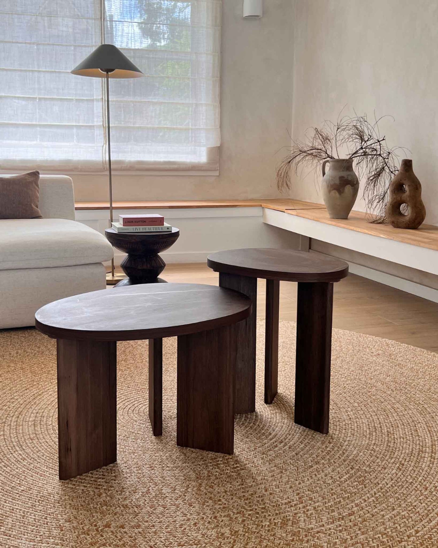 Malia Beige Braided Flatweave Indoor Outdoor Round Rug