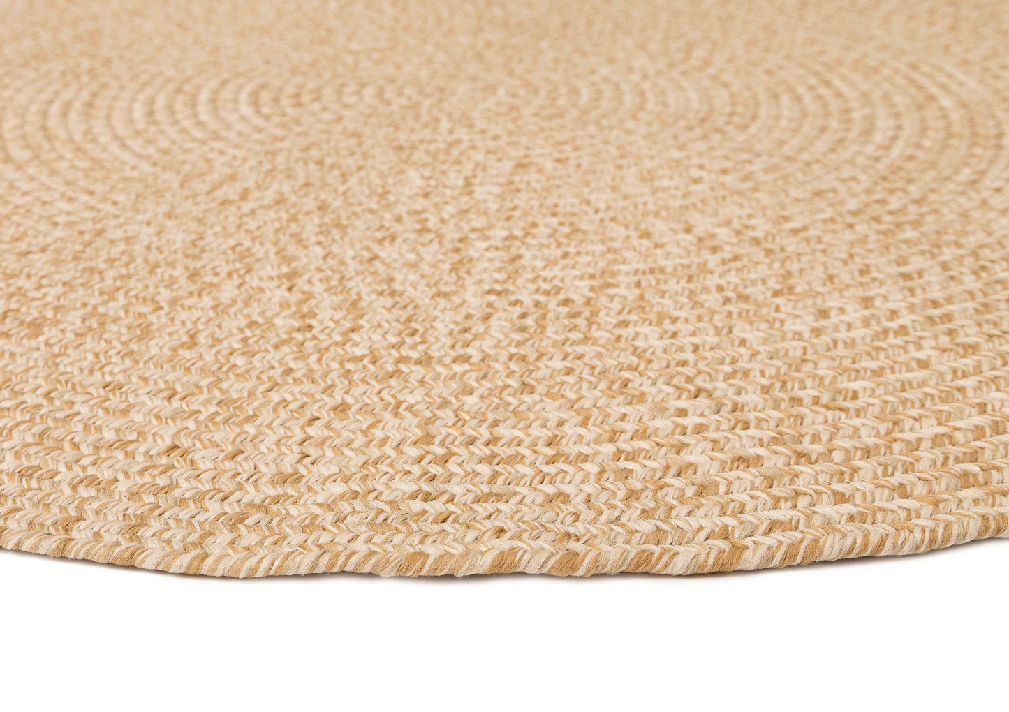 Malia Beige Braided Flatweave Indoor Outdoor Round Rug