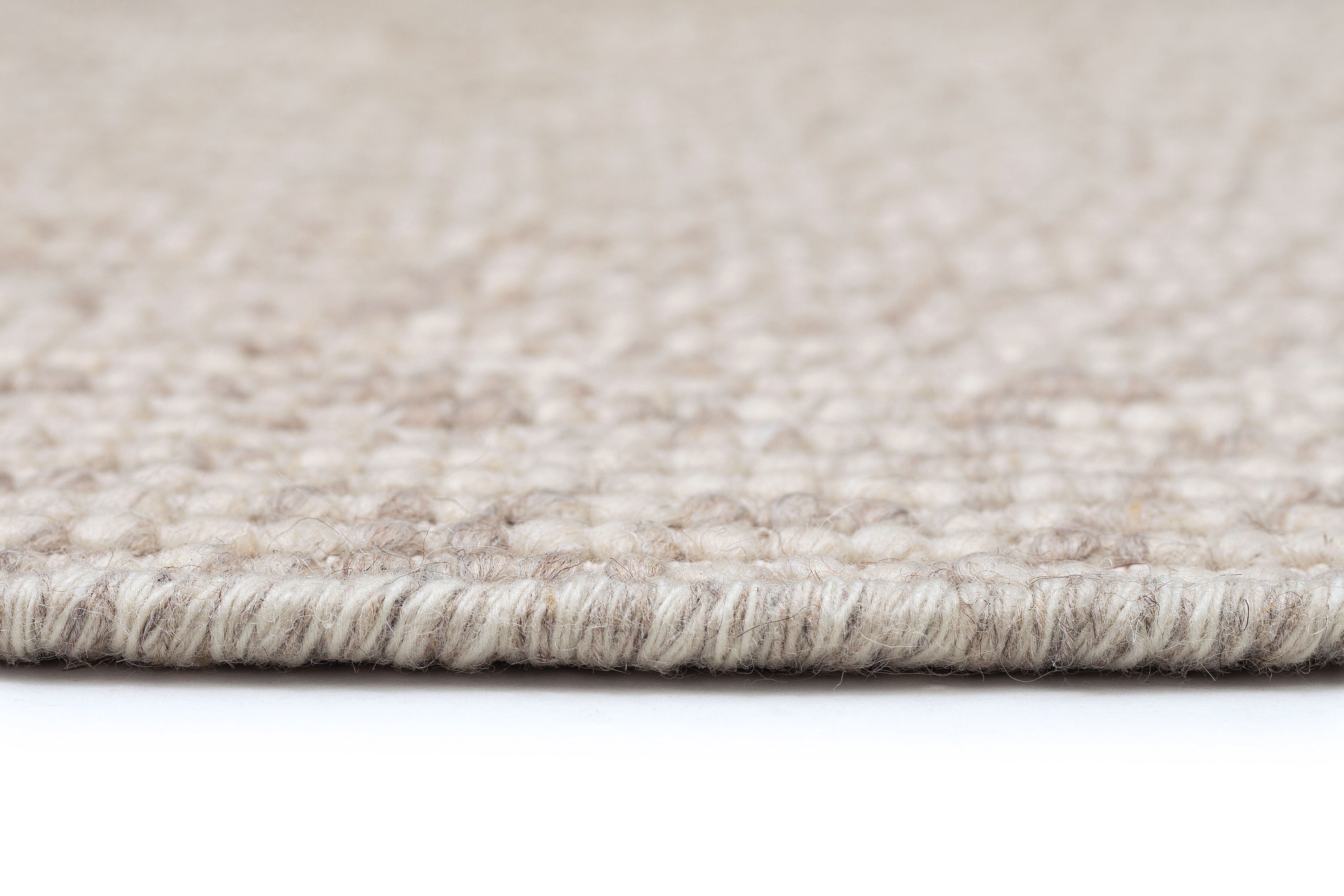 Mallory Marbled Cream and Grey Chunky Wool Rug