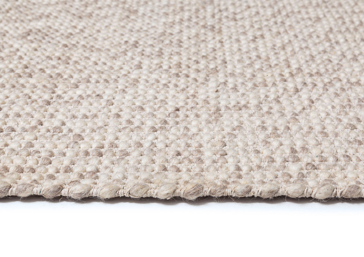 Mallory Marbled Cream and Grey Chunky Wool Rug