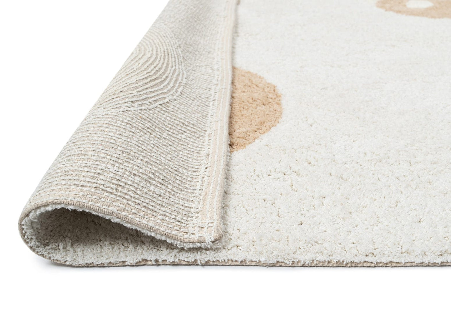 Marika Cream and Beige Yin Yang Cotton Washable Rug