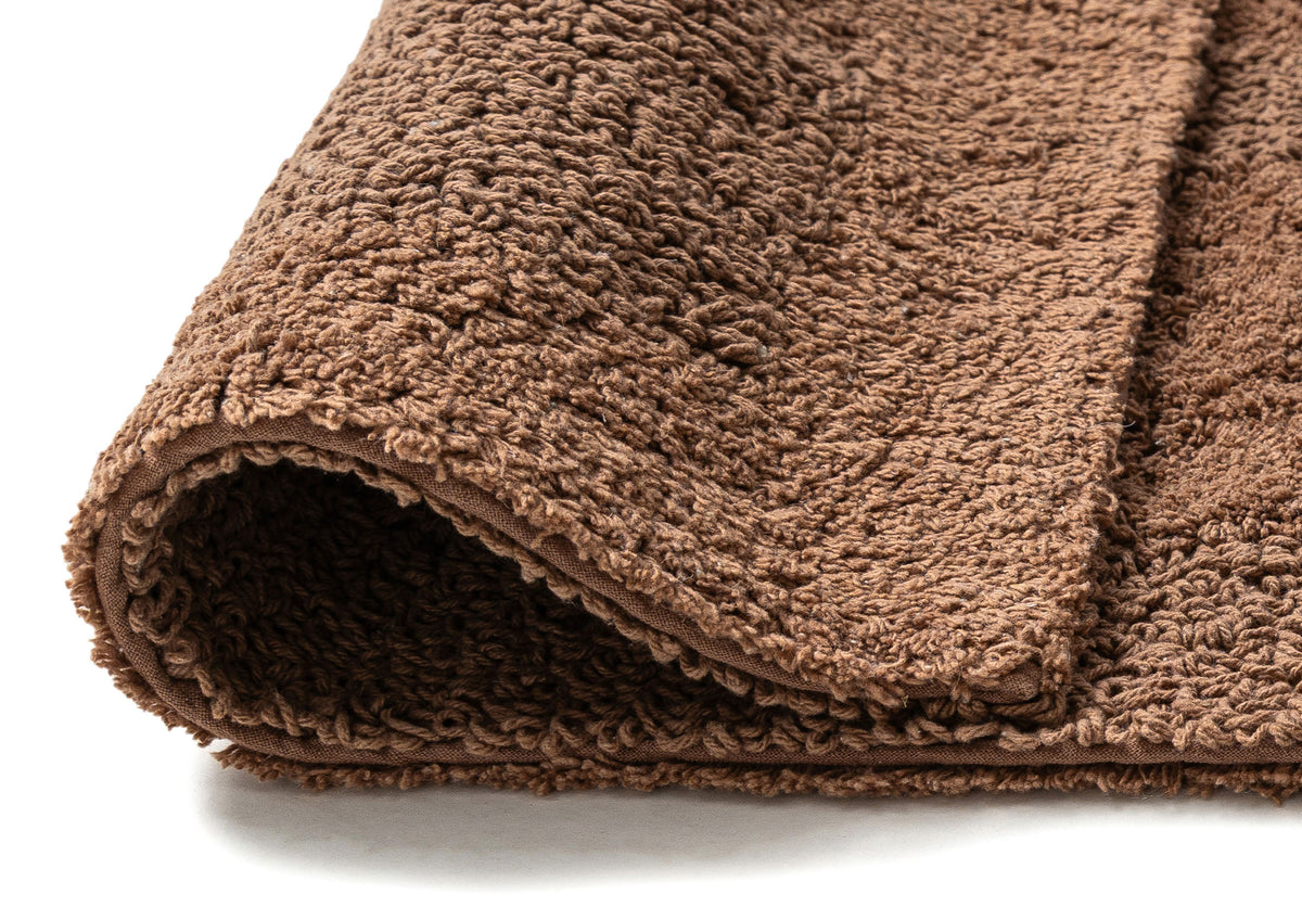 Marina Caramel Grid Cotton Bath Mat