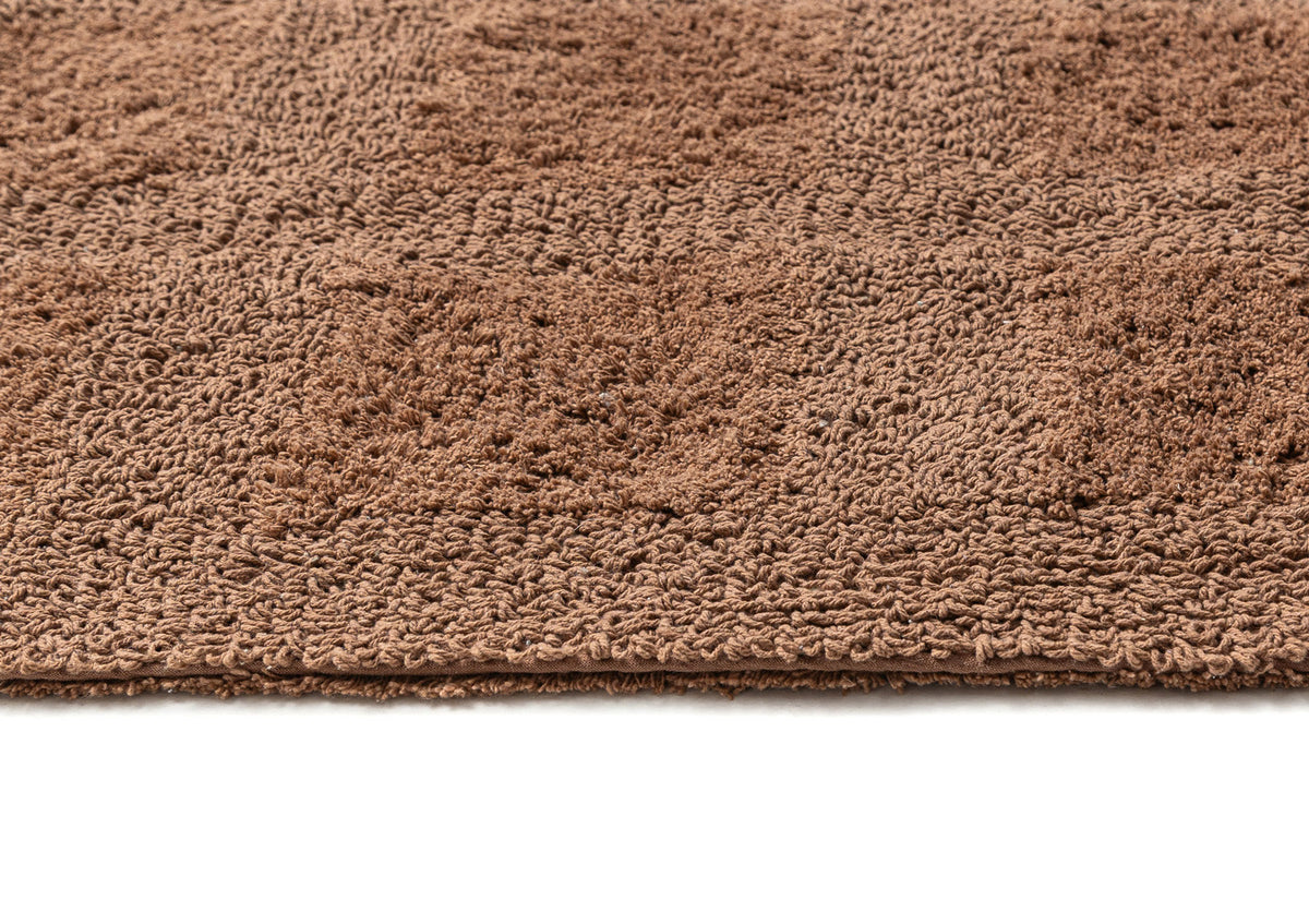 Marina Caramel Grid Cotton Bath Mat