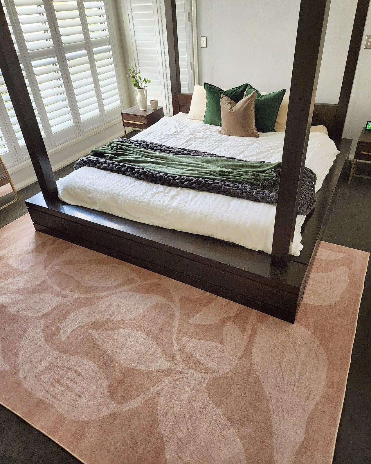 Maryna Beige Botanical Washable Rug