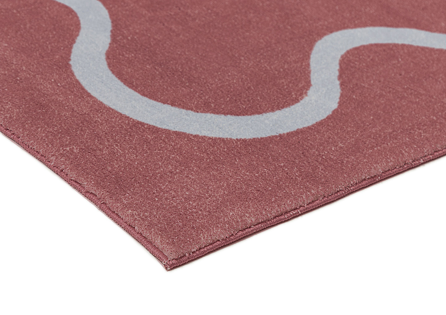 Maud Purple and Blue Wiggle Bordered Washable Rug