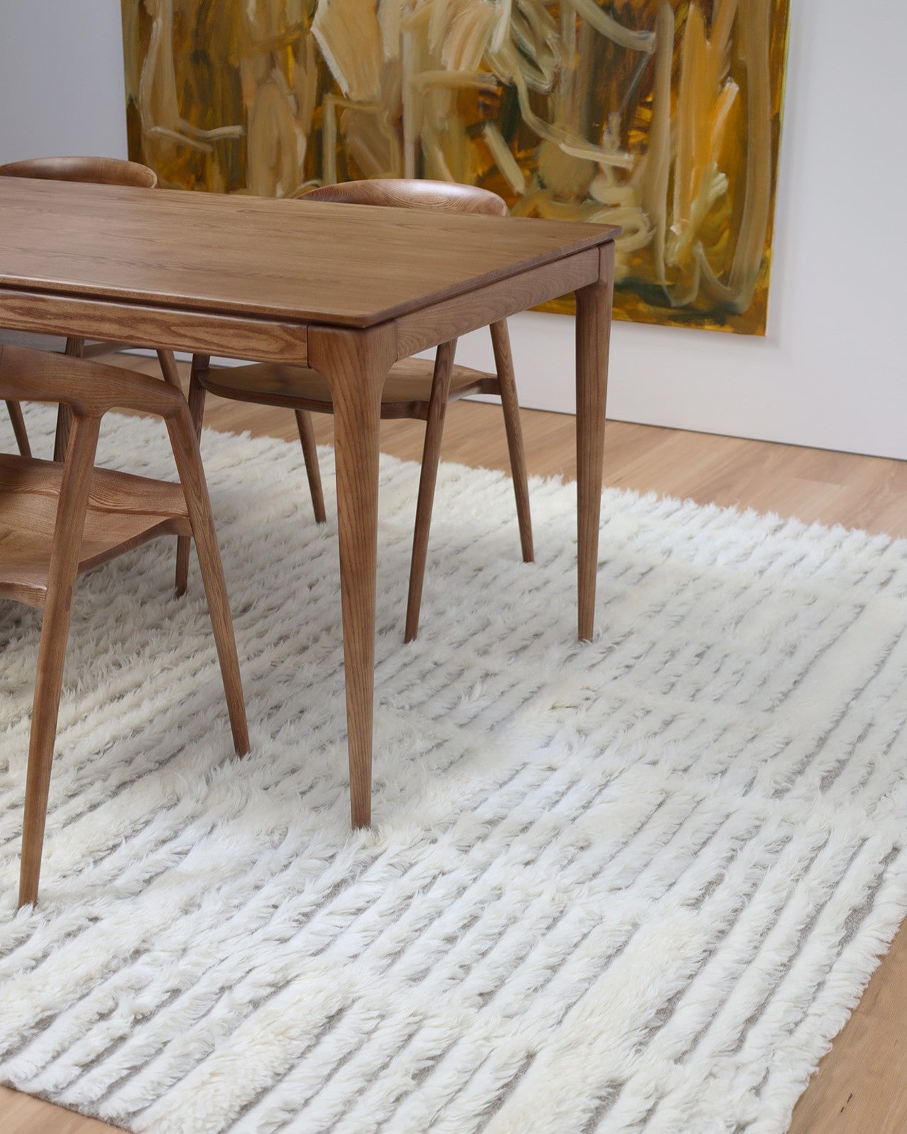 Maya Geometric Pattern Berber Wool Shag Rug