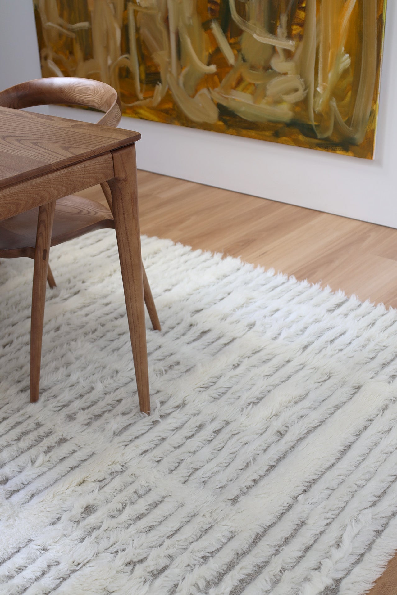 Maya Geometric Pattern Berber Wool Shag Rug