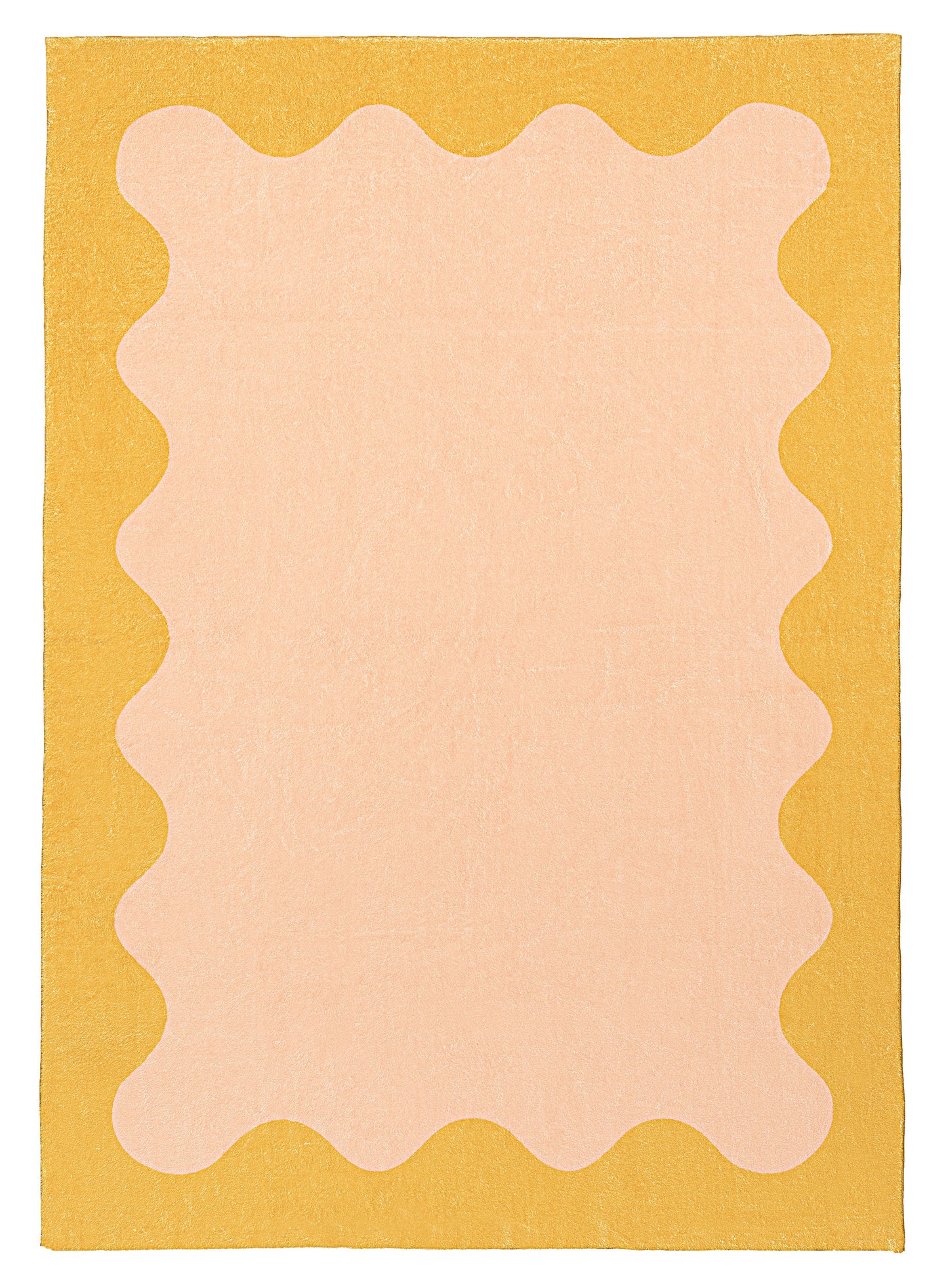 Melody Pink and Yellow Wiggle Bordered Washable Rug