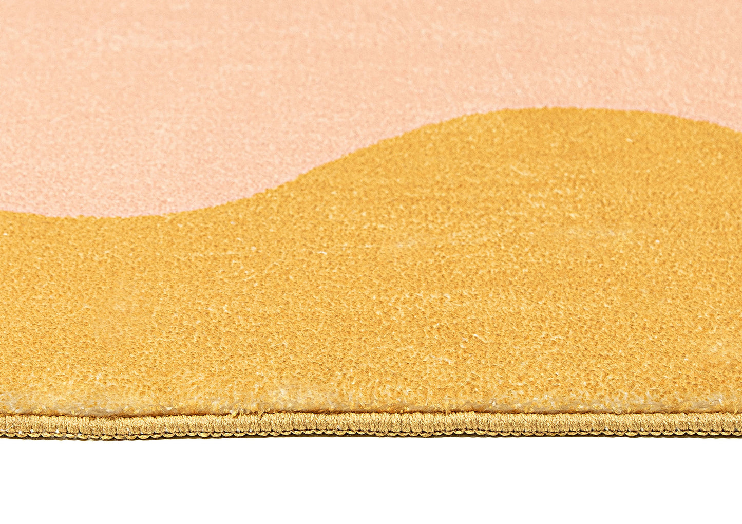 Melody Pink and Yellow Wiggle Bordered Washable Rug