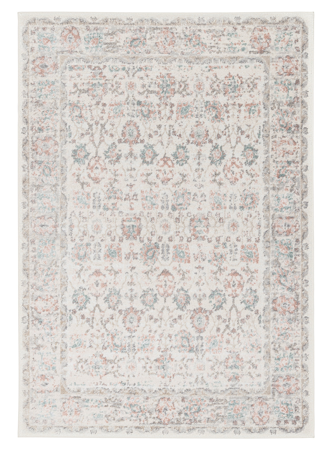 Melrose Cream and Pink Traditional Rug