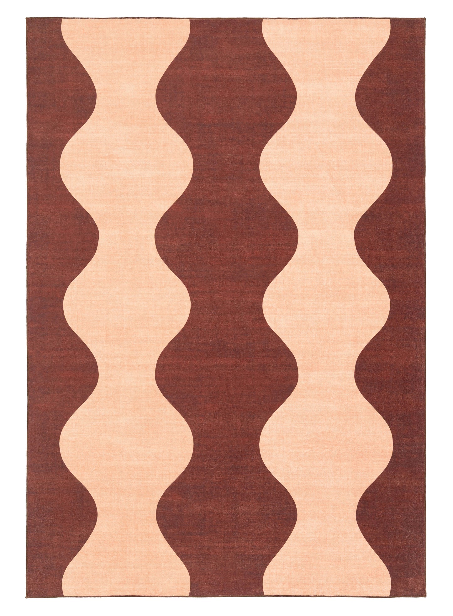 Merida Mulberry and Beige Wave Washable Rug