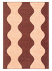 Merida Mulberry and Beige Wave Washable Rug