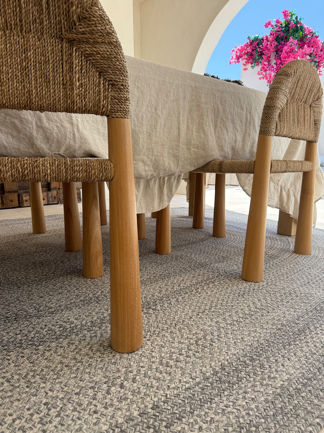 Mika Grey Braided Flatweave Indoor Outdoor Oval Rug