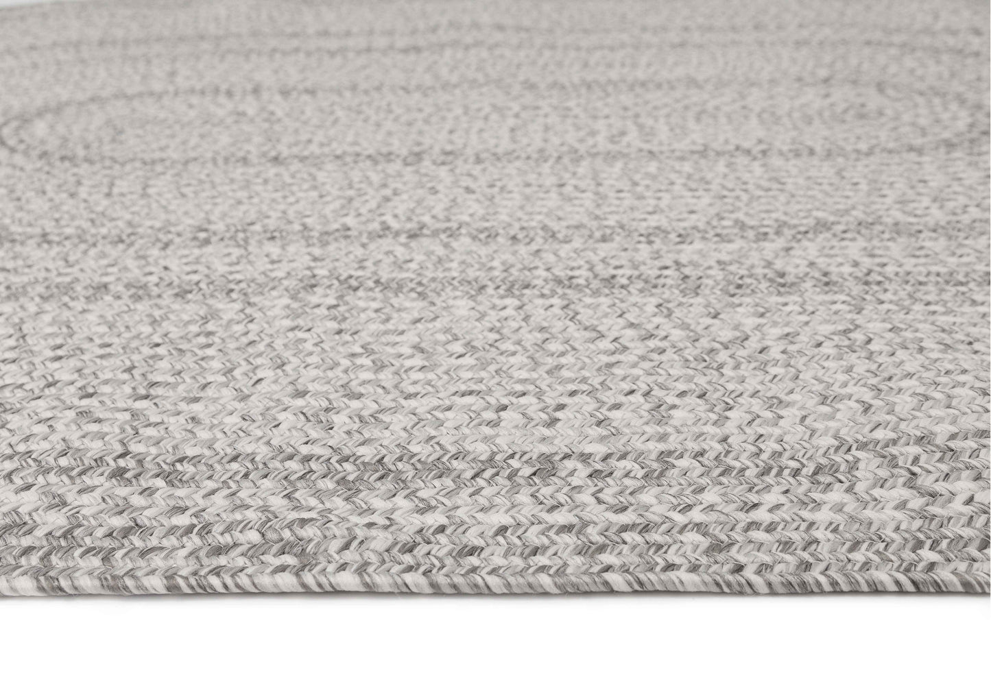 Mika Grey Braided Flatweave Indoor Outdoor Oval Rug