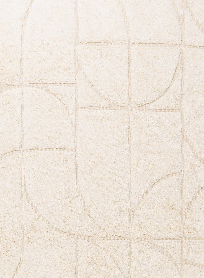 Mikaela Cream Beige Abstract Cotton Washable Rug