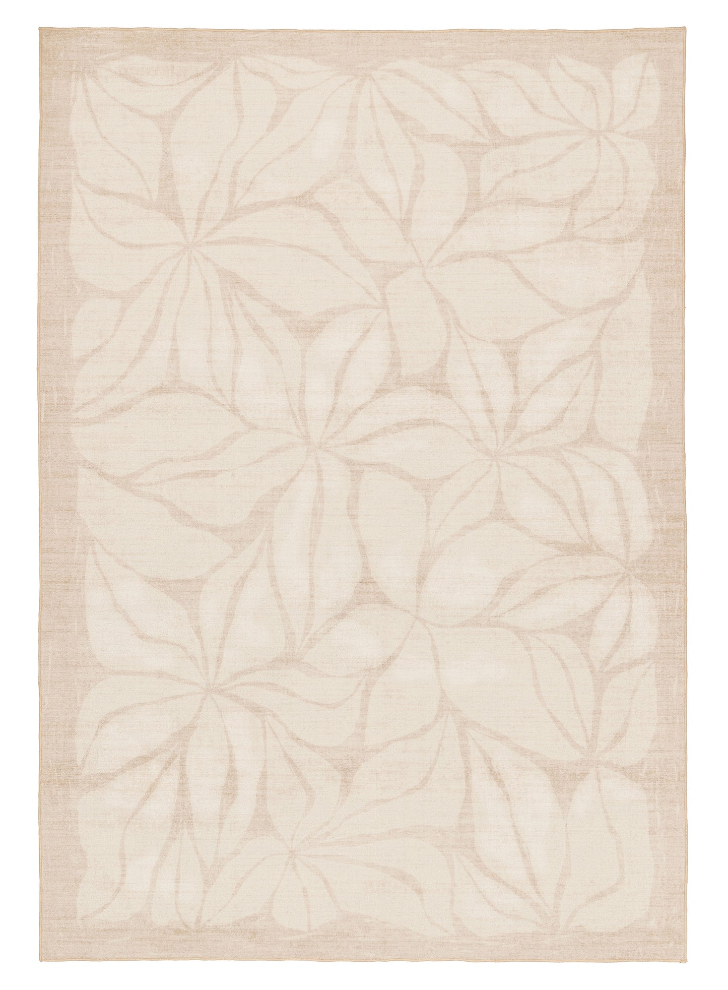 Minar Beige Botanical Washable Rug