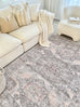 Mindi Grey and Pink Traditional Distressed Washable Rug