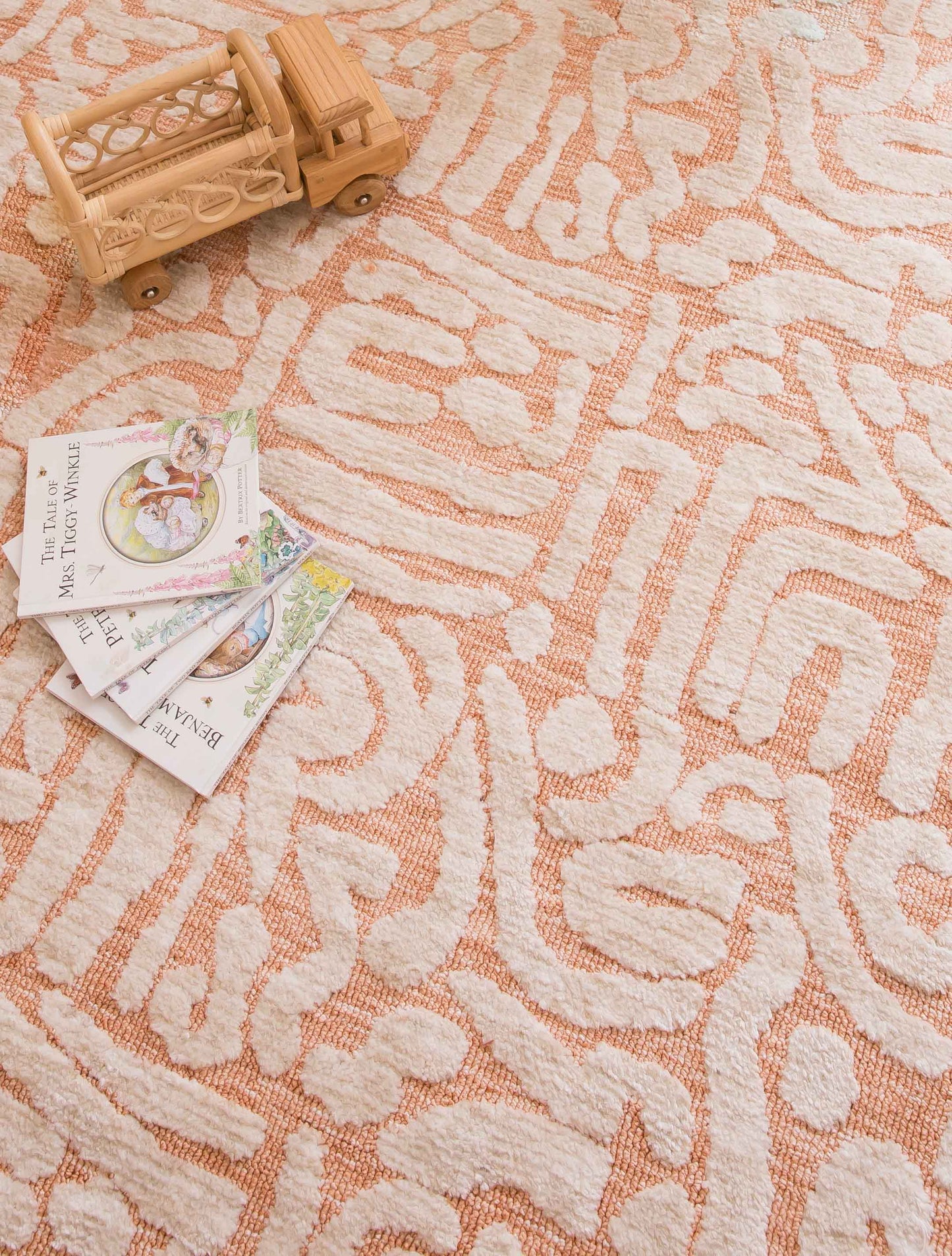 Miranda Peach and Cream Transitional Tribal Rug