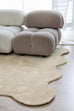 Mirta Beige Brown Scallop Washable Rug