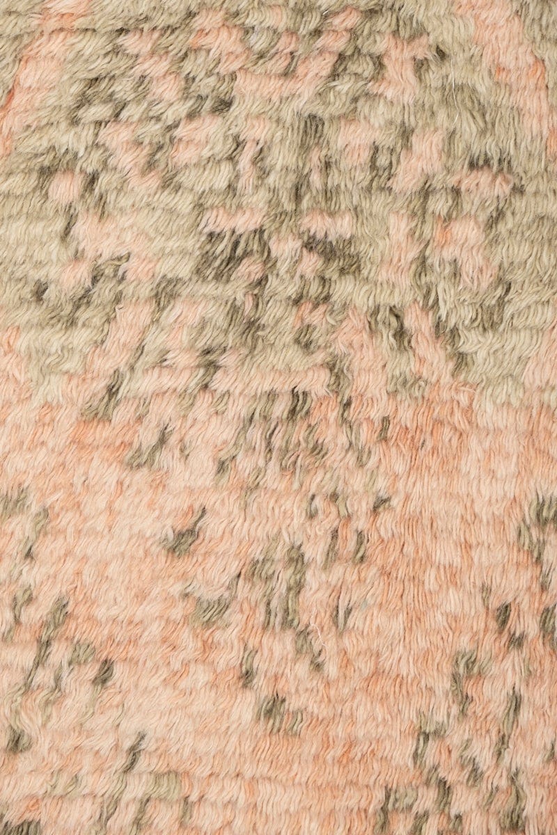 Monika Peach and Green Abstract Diamond Wool Rug