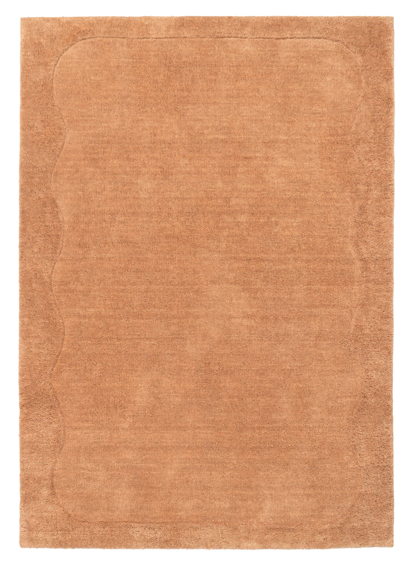 Monique Camel Wiggle Border Wool Rug